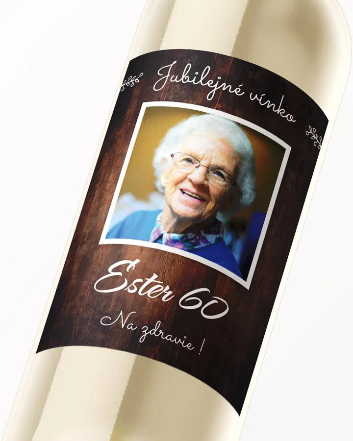 Etikety na víno / pálenku motív s fotkou Tmavé drevo 2/3