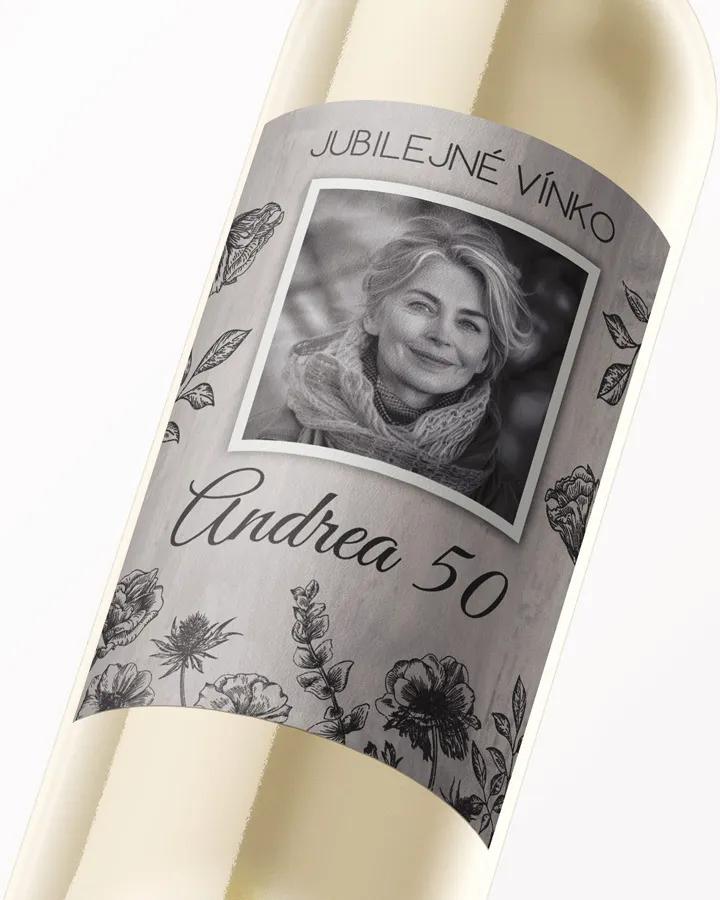 Etikety na víno / pálenku motív s fotkou Poľné kvety 01 2/3