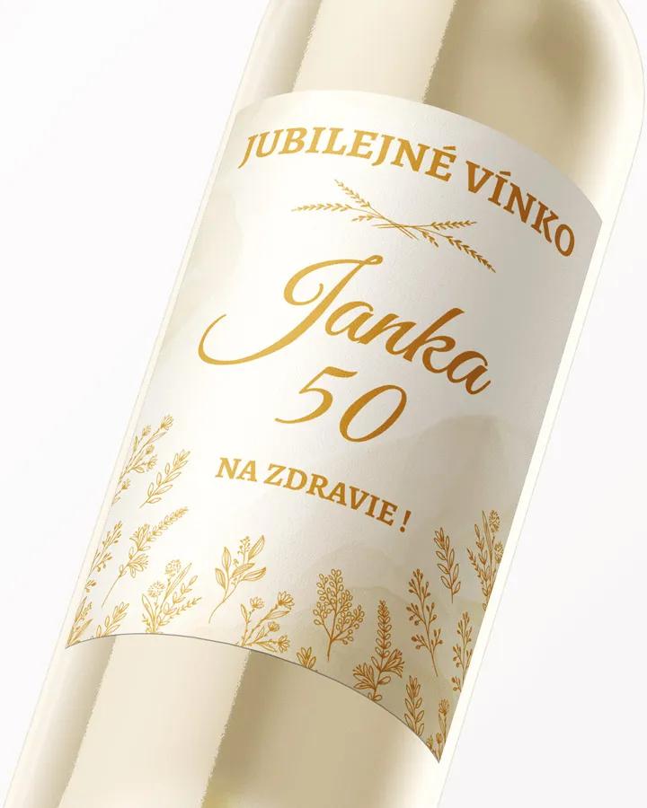 Etikety na víno / pálenku motív Zlaté kvety 02 2/3