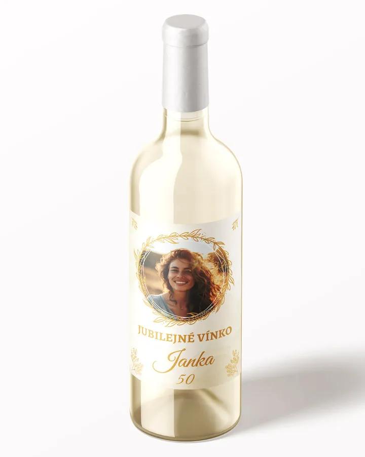 Etikety na víno / pálenku motív s fotkou Zlaté kvety 02 1/3