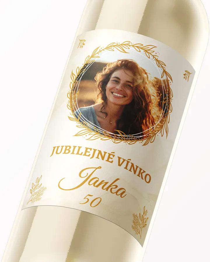 Etikety na víno / pálenku motív s fotkou Zlaté kvety 02 2/3