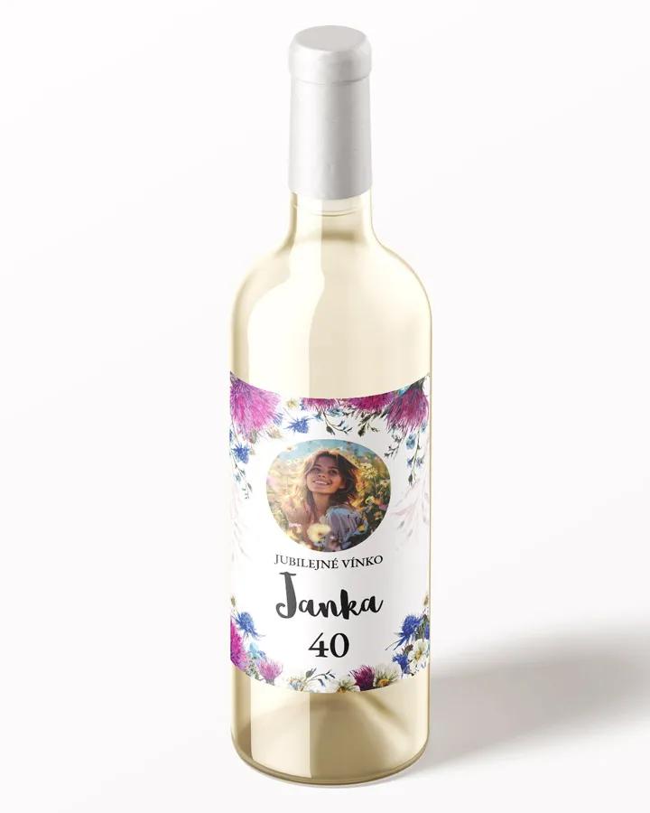 Etikety na víno / pálenku motív s fotkou Poľné kvety 02 1/3