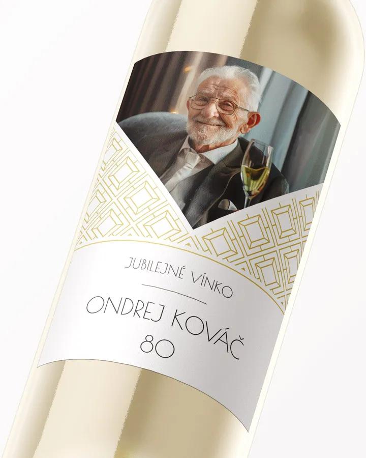 Etikety na víno / pálenku motív s fotkou Art Deco 01 2/3