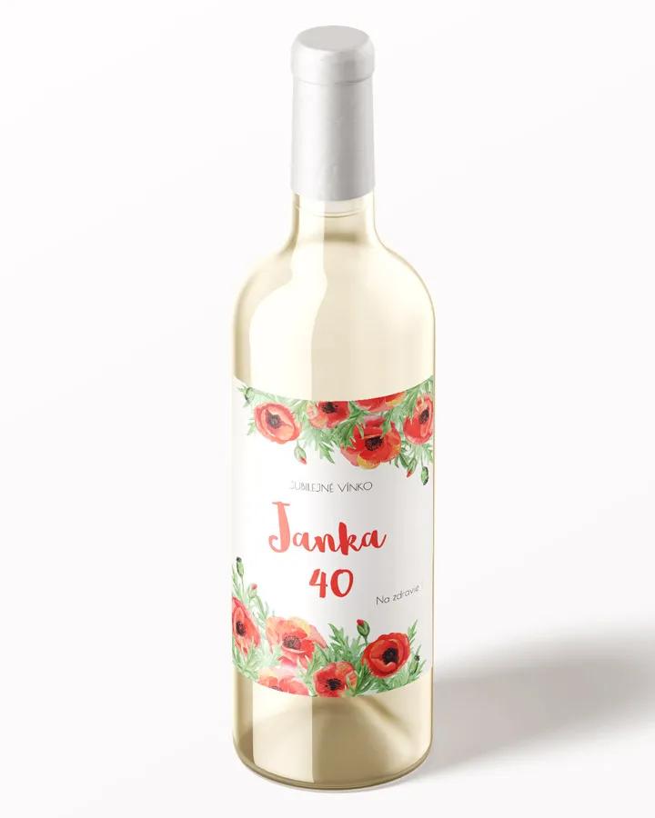 Etikety na víno / pálenku motív Poľné maky 01 1/3