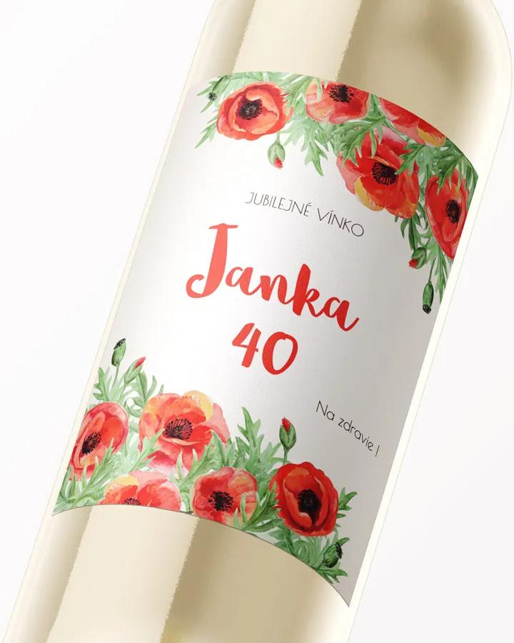 Etikety na víno / pálenku motív Poľné maky 01 2/3
