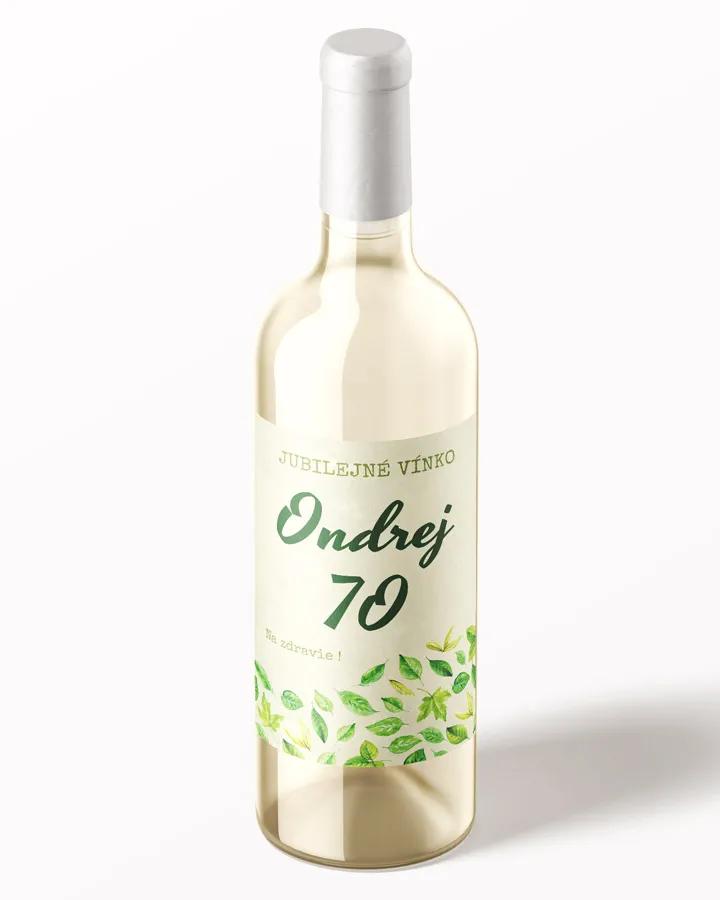 Etikety na víno / pálenku motív Zelené listy 1/3