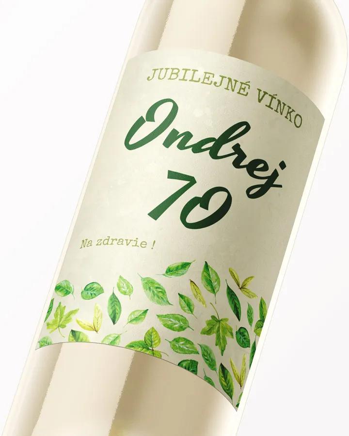 Etikety na víno / pálenku motív Zelené listy 2/3