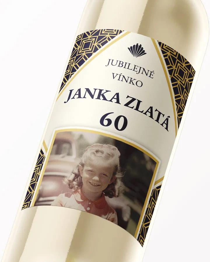 Etikety na víno / pálenku motív s fotkou Art Deco 02 2/3