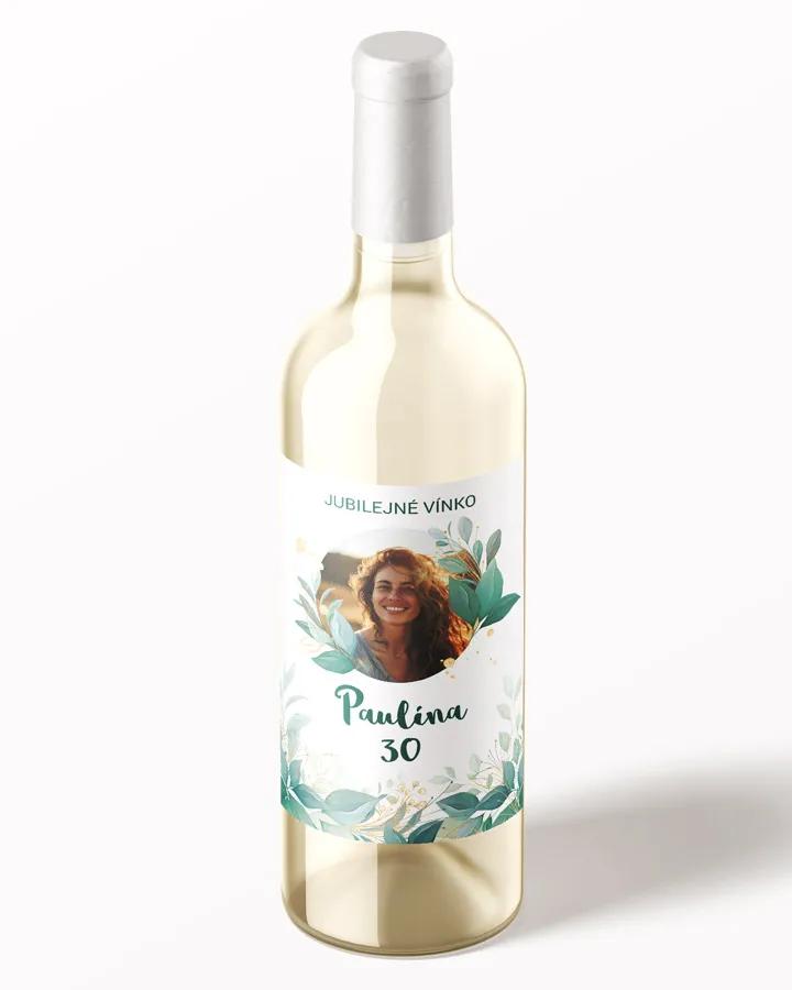 Etikety na víno / pálenku motív s fotkou Greenery 02 1/3