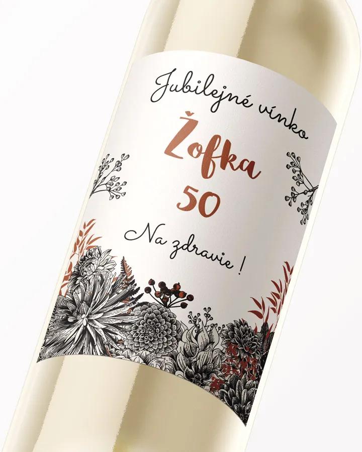 Etikety na víno / pálenku motív Poľné kvety 03 2/3