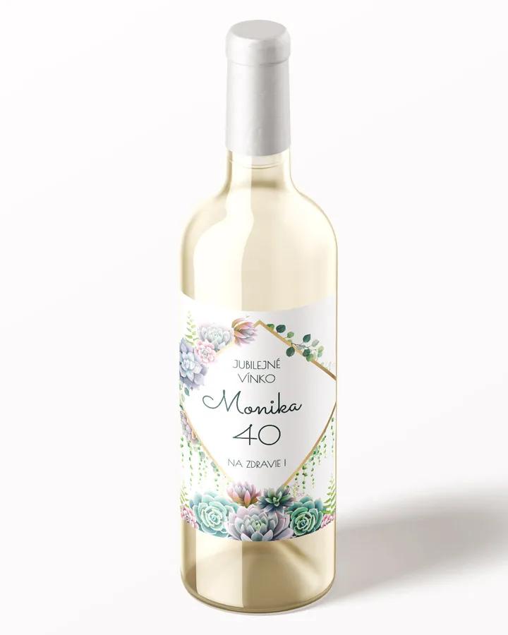 Etikety na víno / pálenku motív Sukulenty 1/3