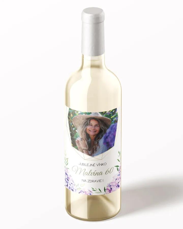 Etikety na víno / pálenku motív s fotkou Hortenzie 1/3