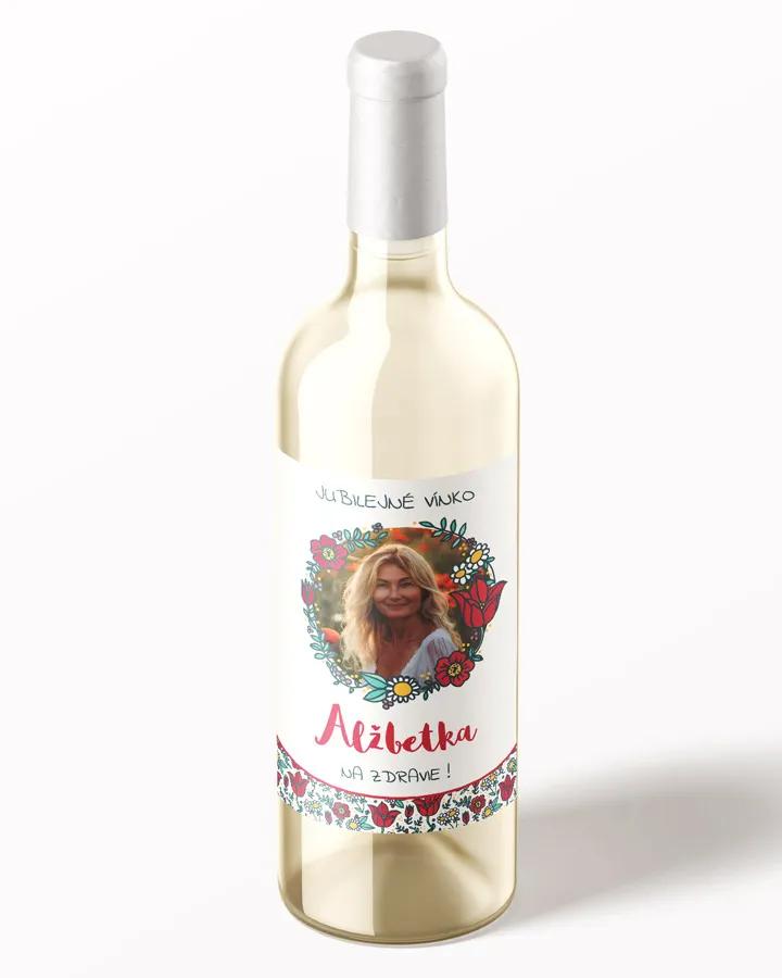 Etikety na víno / pálenku motív s fotkou Poľné maky 02 1/3