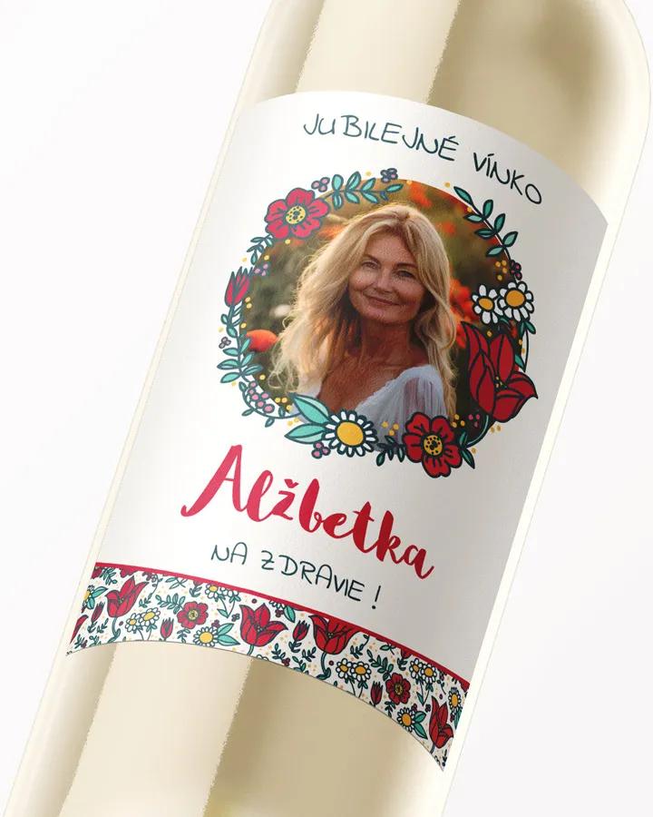 Etikety na víno / pálenku motív s fotkou Poľné maky 02 2/3