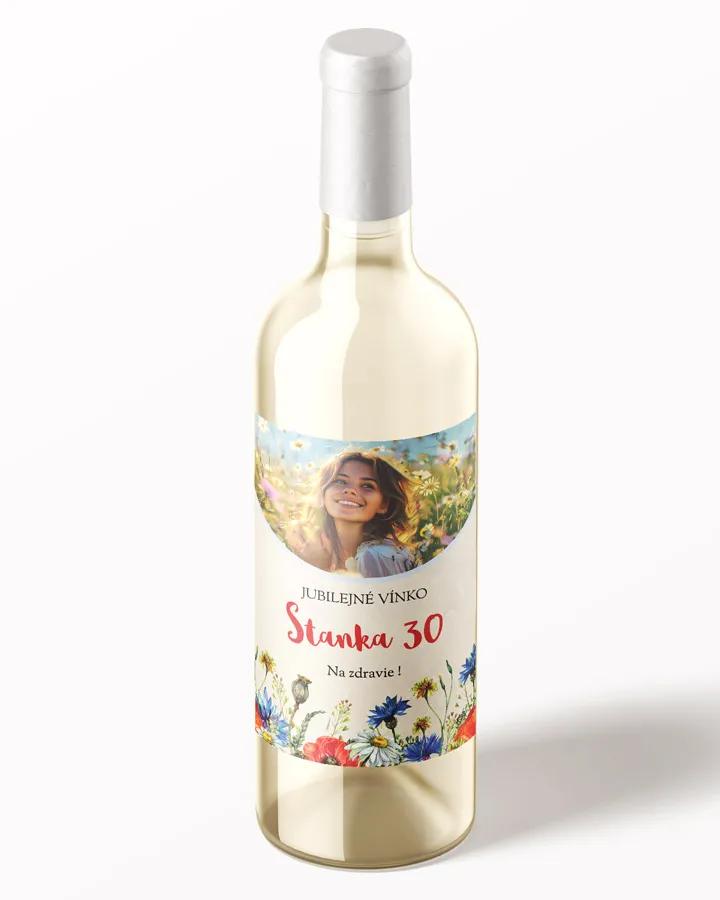 Etikety na víno / pálenku motív s fotkou Poľné kvety 04 1/3