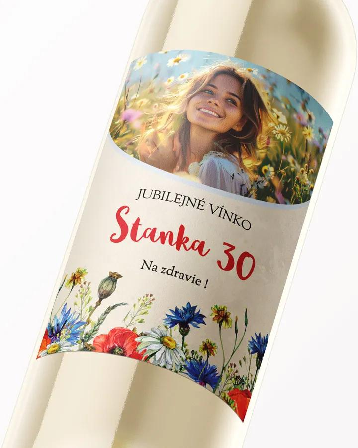 Etikety na víno / pálenku motív s fotkou Poľné kvety 04 2/3