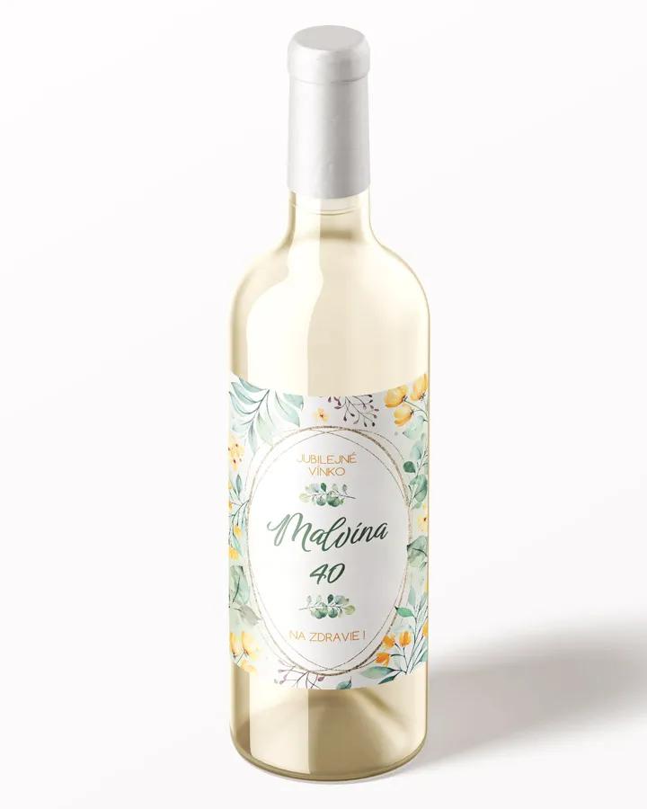 Etikety na víno / pálenku motív Žlté kvietky 1/3