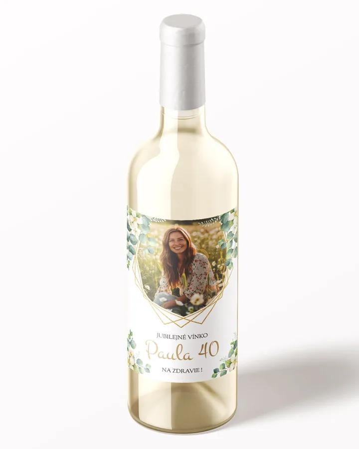 Etikety na víno / pálenku motív s fotkou Greenery 03 1/3
