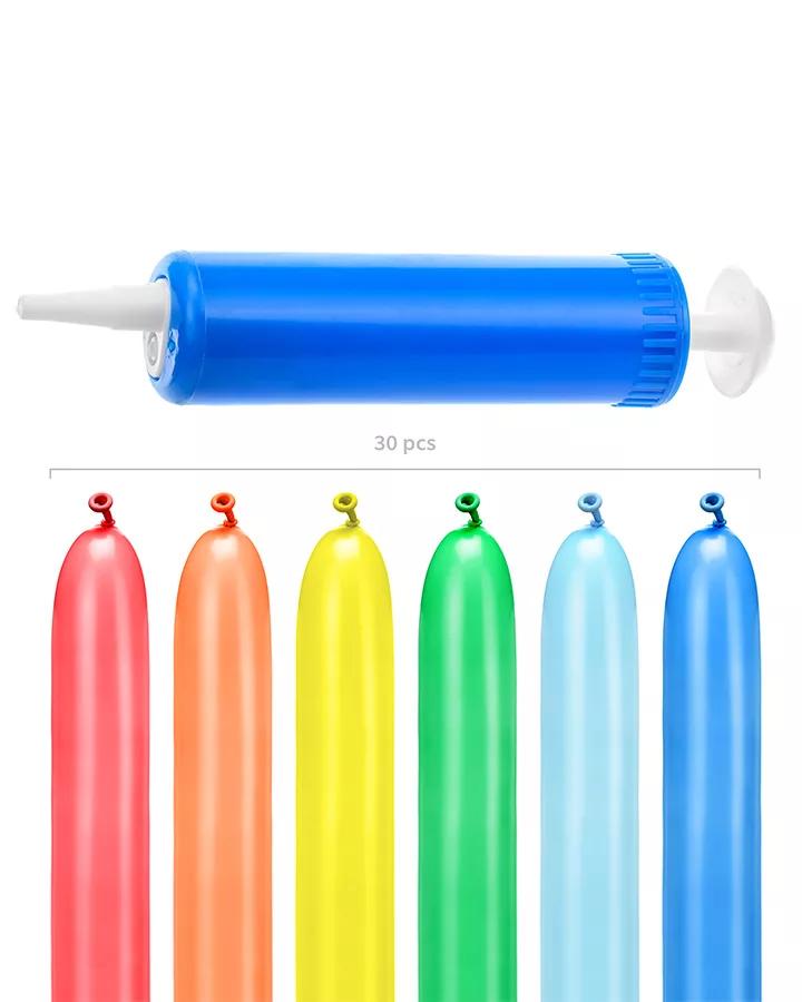 Pestrofarebné balóny na modelovanie (30ks+puma) 2/3