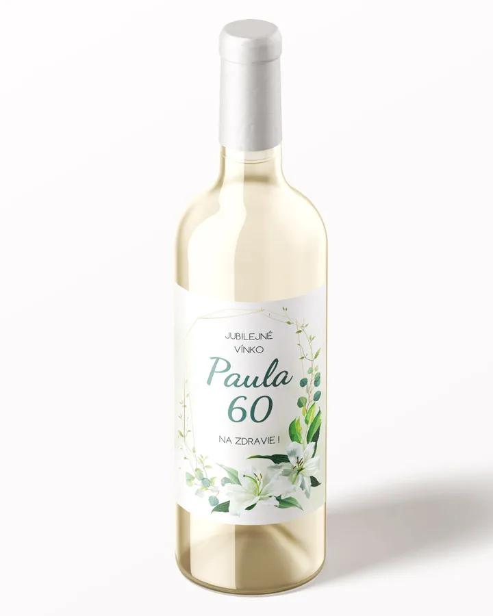 Etikety na víno / pálenku motív Biele ľalie 1/3