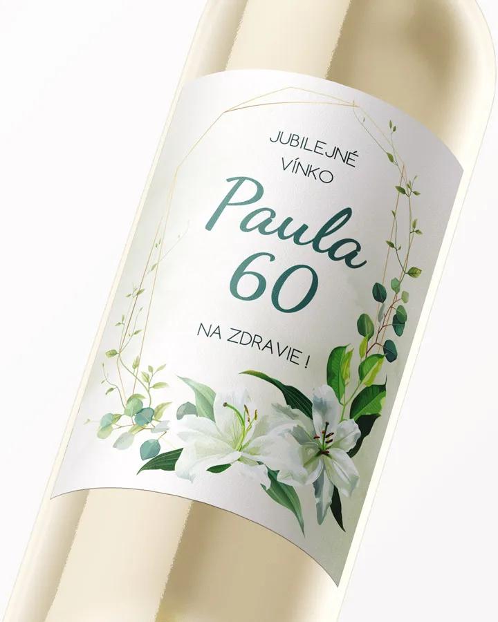 Etikety na víno / pálenku motív Biele ľalie 2/3