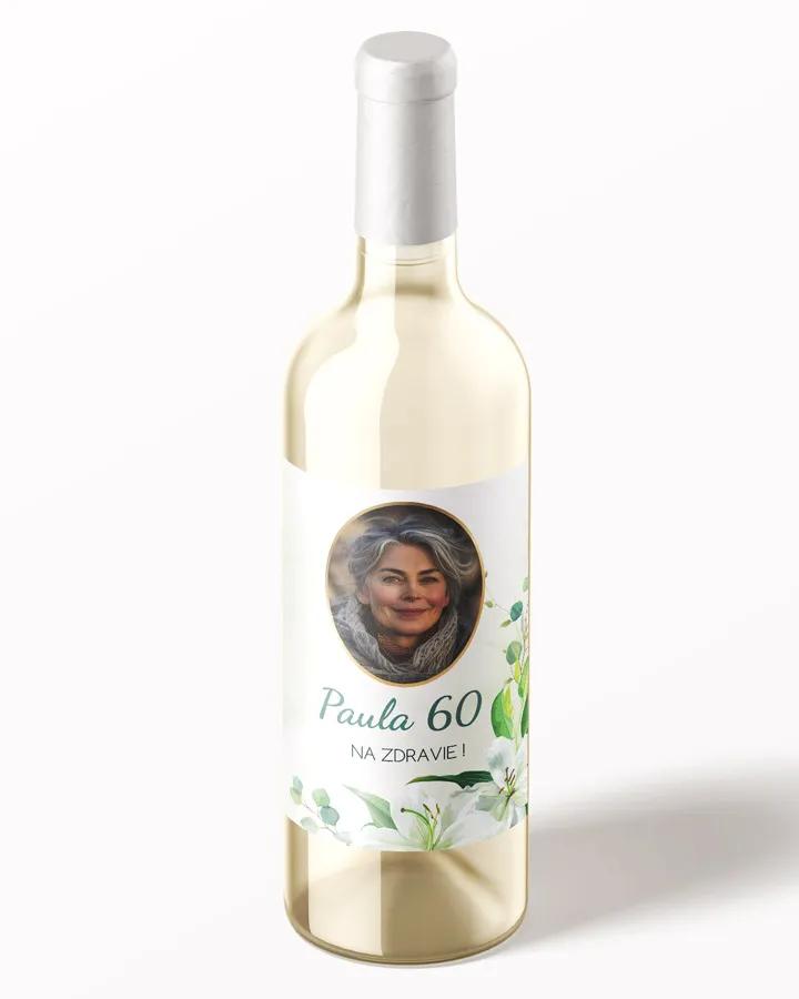 Etikety na víno / pálenku motív s fotkou Biele ľalie 1/3