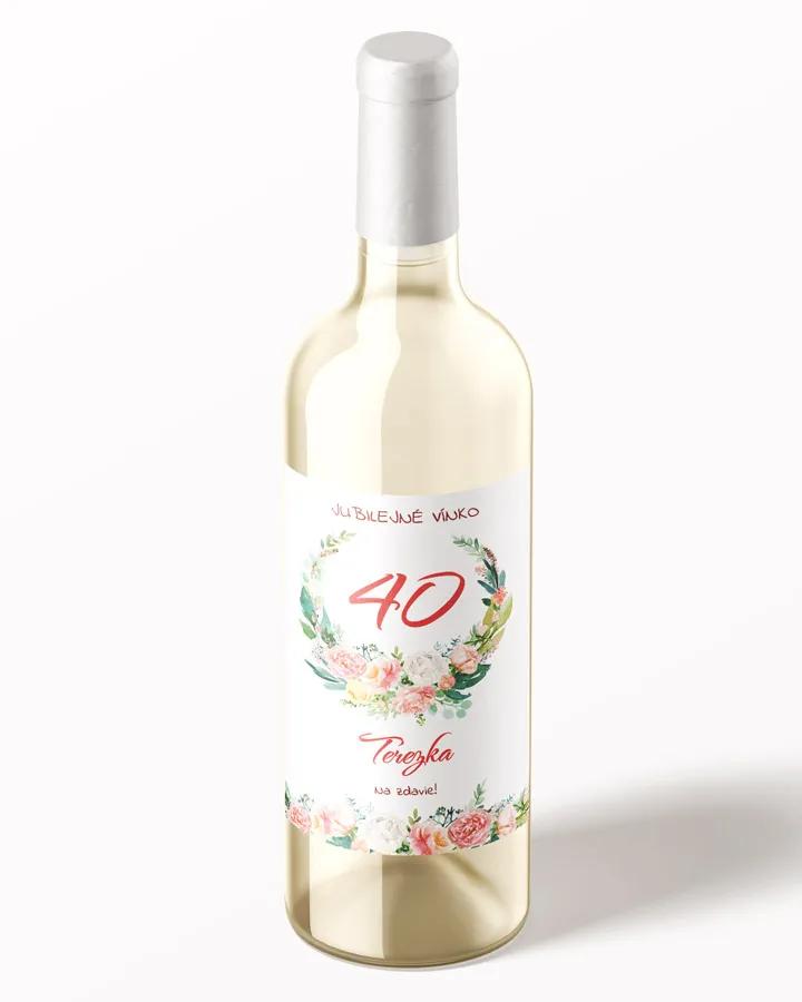 Etikety na víno / pálenku motív Veniec kvetov 2/3