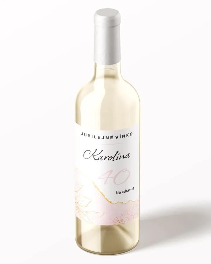 Etikety na víno / pálenku motív Mramor s kvetmi 01 2/3