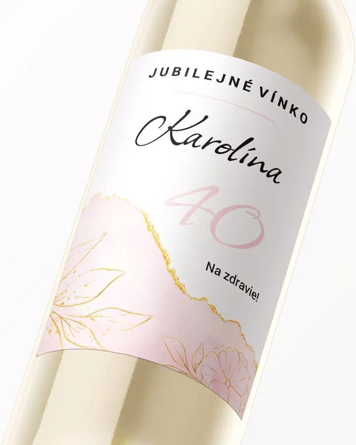 Etikety na víno / pálenku motív Mramor s kvetmi 01 1/3