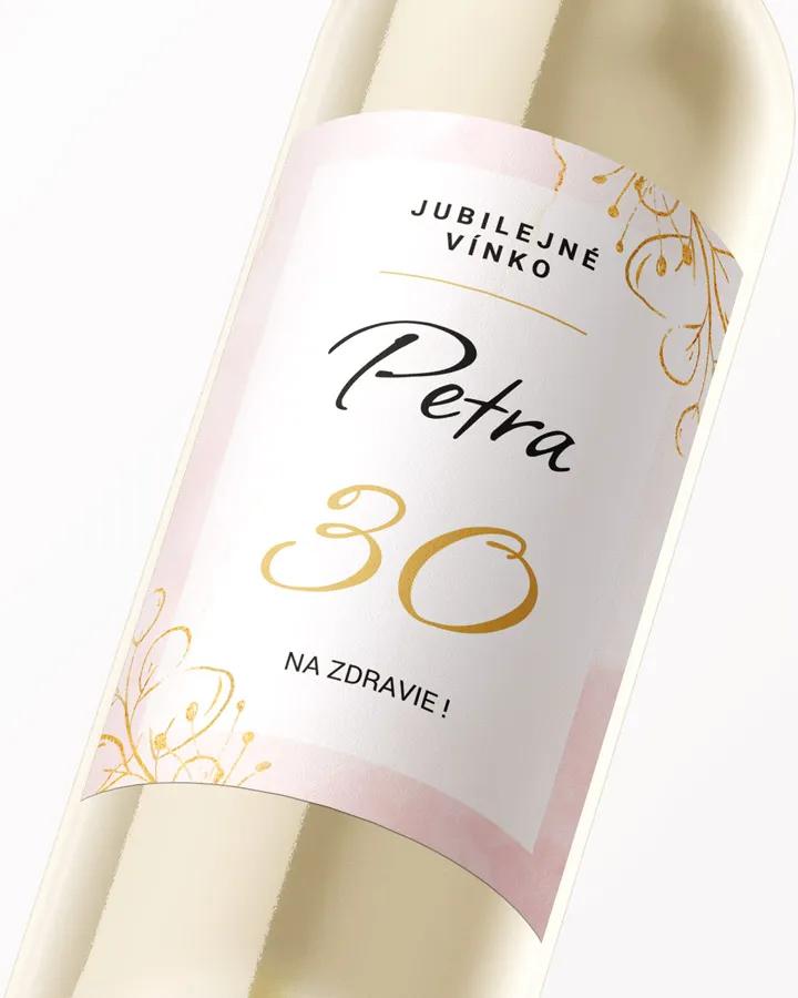 Etikety na víno / pálenku motív Mramor s kvetmi 02 1/3