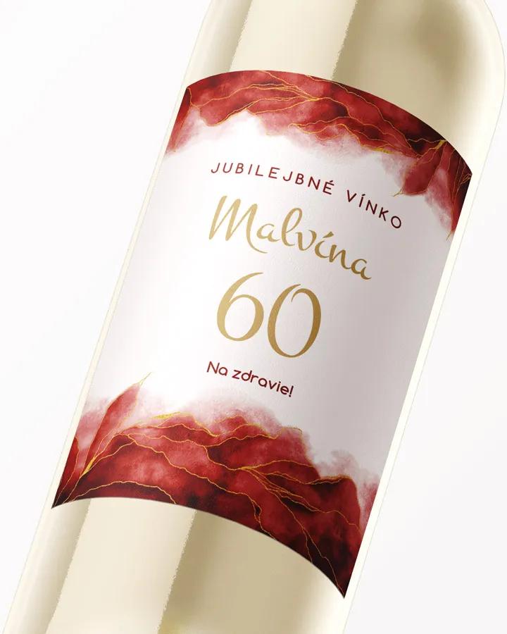 Etikety na víno / pálenku motív Abstrakt 03 - bordová 1/3