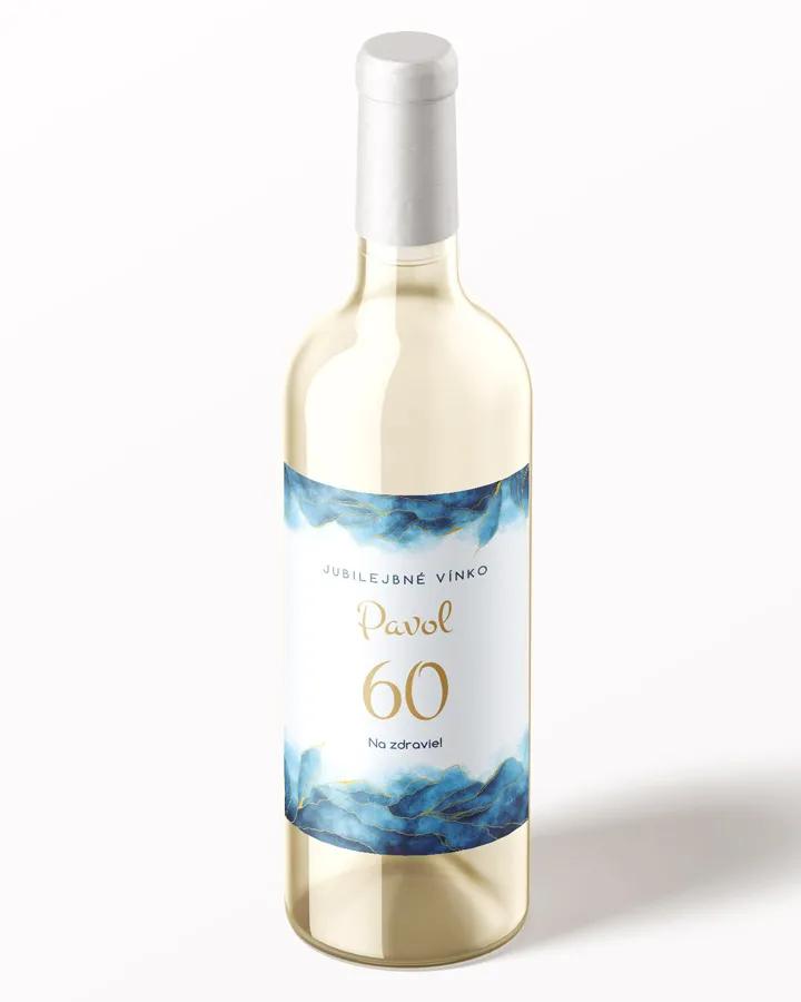 Etikety na víno / pálenku motív Abstrakt 03 - modrá 2/3