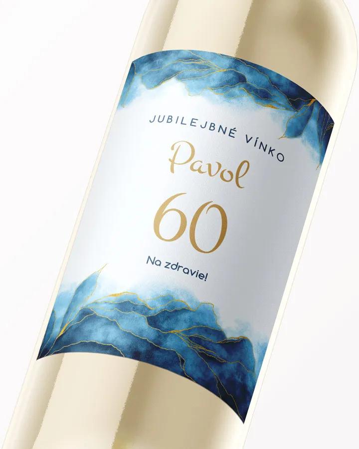 Etikety na víno / pálenku motív Abstrakt 03 - modrá 1/3