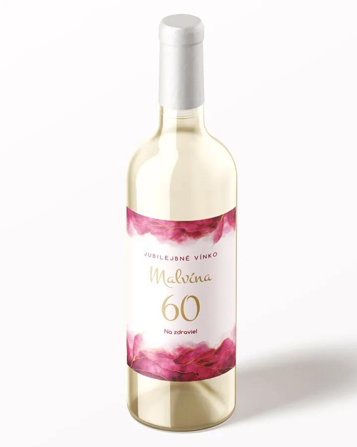 Etikety na víno / pálenku motív Abstrakt 03 - ružová 2/3