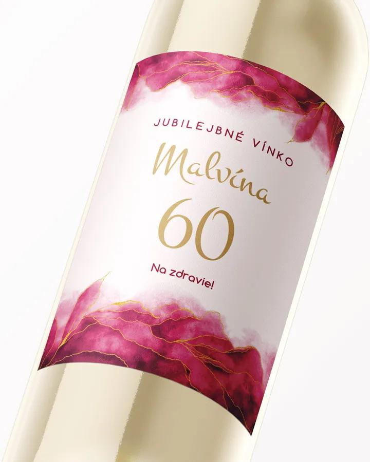 Etikety na víno / pálenku motív Abstrakt 03 - ružová 1/3