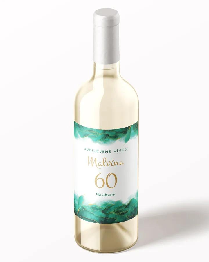 Etikety na víno / pálenku motív Abstrakt 03 - smaragdová 2/3