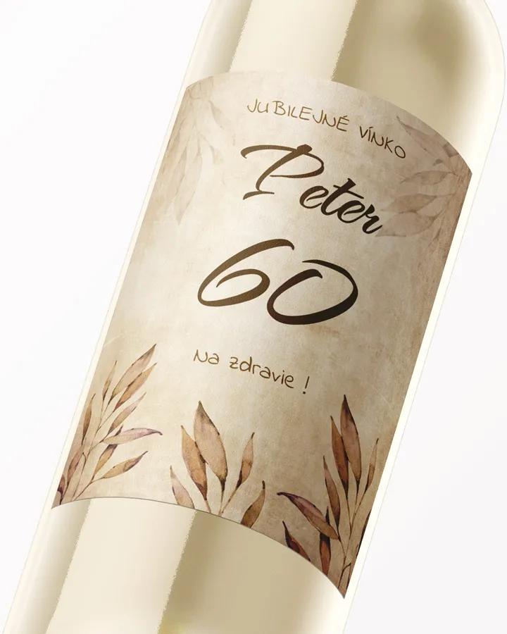 Etikety na víno / pálenku motív Vintage listy 1/3