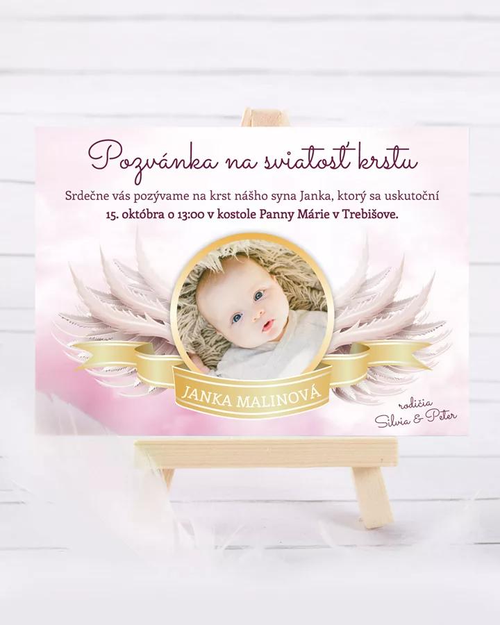 Pozvánka na krst, prvé sväté prijímanie 07 ružová