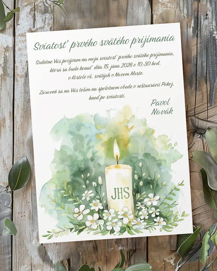 Pozvánka na krst, prvé sväté prijímanie 12