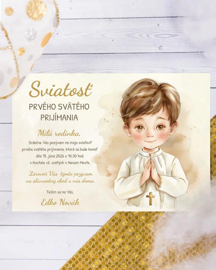 Pozvánka na krst, prvé sväté prijímanie 14 (chlapec)