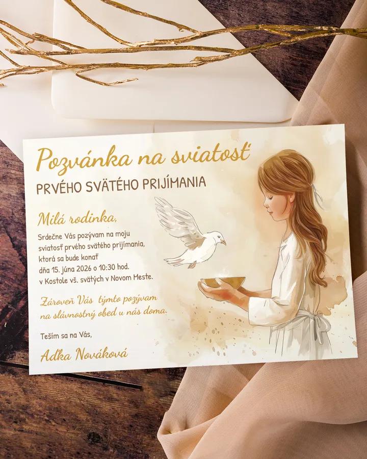 Pozvánka na krst, prvé sväté prijímanie 15 (dievča)