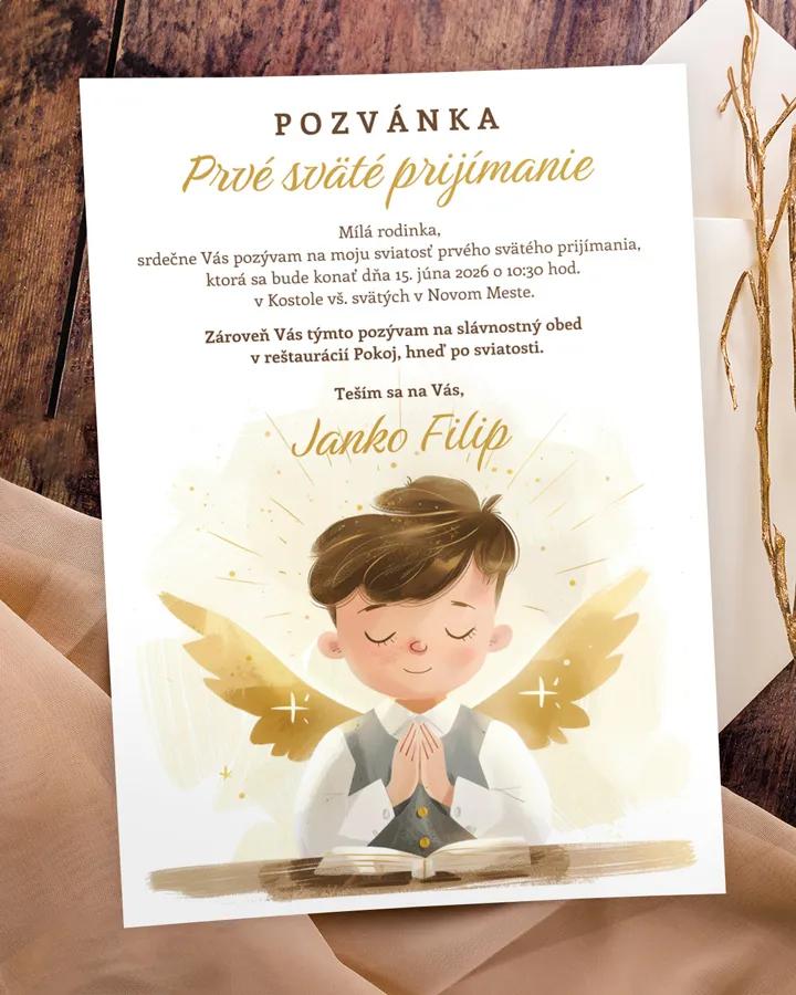 Pozvánka na krst, prvé sväté prijímanie 16 (chlapec)