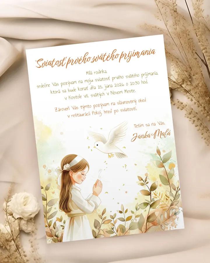 Pozvánka na krst, prvé sväté prijímanie 17 (dievča)