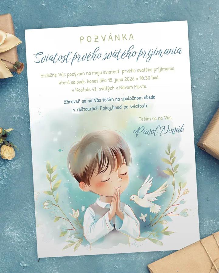 Pozvánka na krst, prvé sväté prijímanie 18 (chlapec)