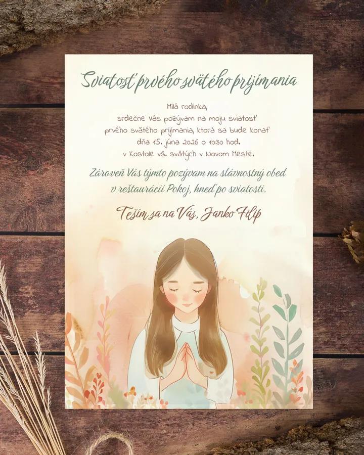 Pozvánka na krst, prvé sväté prijímanie 19 (dievča)