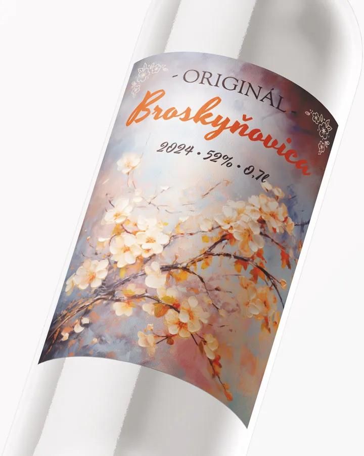 Etikety na pálenku Broskyňovica 13 2/3