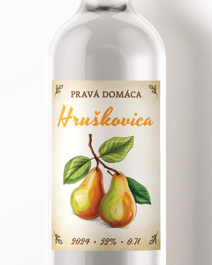 Etikety na pálenku Hruškovica 10