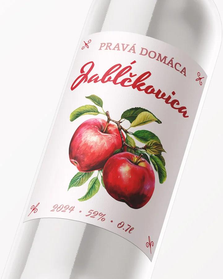 Etikety na pálenku Jabĺčkovica 12 2/3
