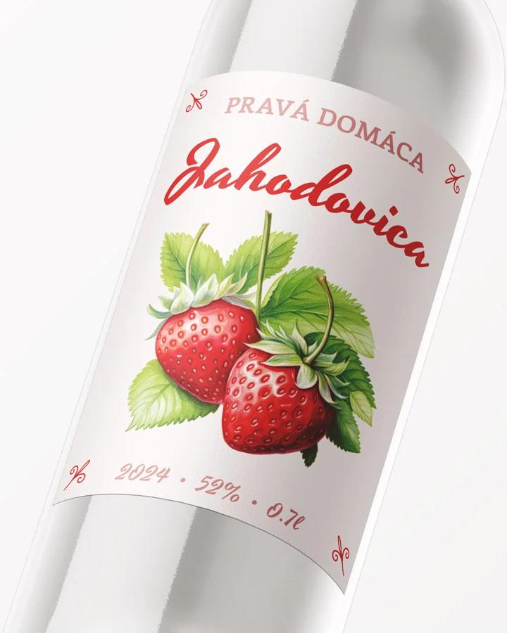 Etikety na pálenku Jahodovica 06 2/3