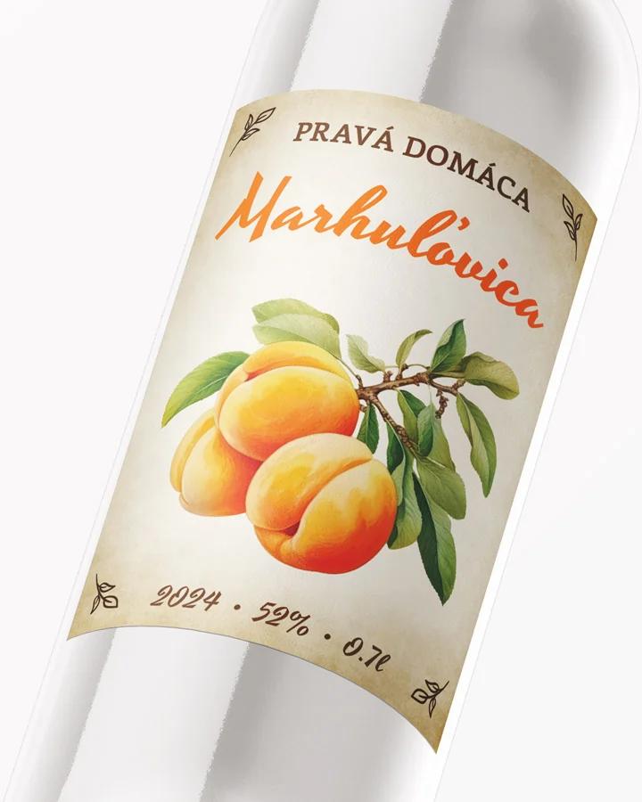 Etikety na pálenku Marhuľovica 13 2/3